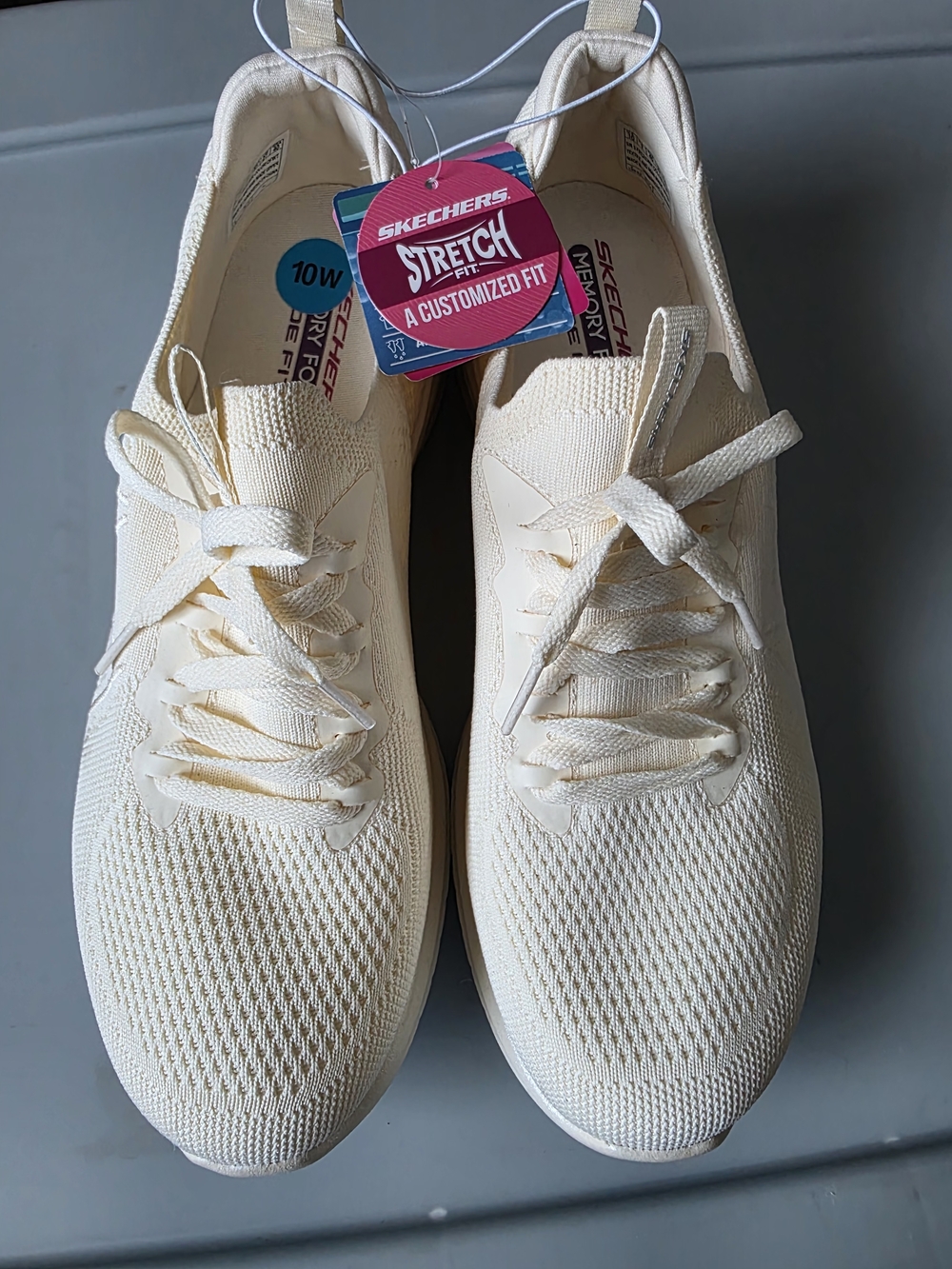 Skechers Women’s Stretch Knit Slip-On Sneakers - Cream
